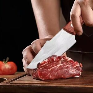 Chef’s Stainless Steel Kitchen Knife with Wooden Handle